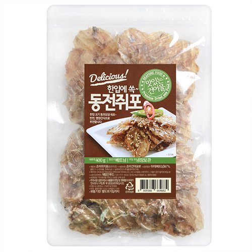 (로켓배송)해맑은푸드 동전 쥐포, 400g, 1개 추천해요