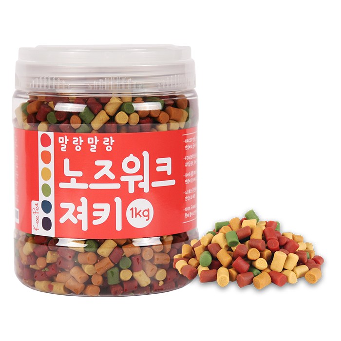  [  리뷰 가득한 블로그 ] -  킵펫 말랑말랑 노즈워크 져키 1kg 대용량 훈련용 칭찬용 국내산 강아지간식, 1개