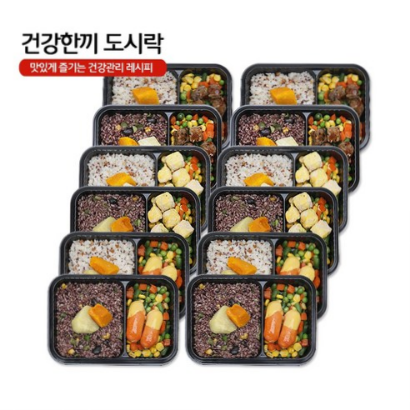  건강한끼 도시락 6팩 12팩세트, 저염식도시락, 31,900원