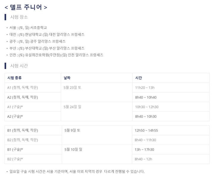  델프(Delf) 시험 2020년 5월 시험접수 (4/17일 Update)