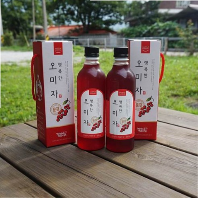  해피메이킹 문경 행복한 오미자청 원액 500ml 두병, 생오미자, 23,900원