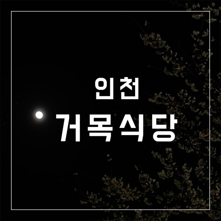  [동슐랭가이드 - 04] 인천 / 거목기사식당