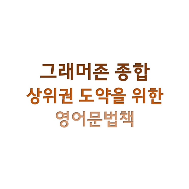  그래머존 종합 - 상위권 도약을 위한 영어 문법책 추천