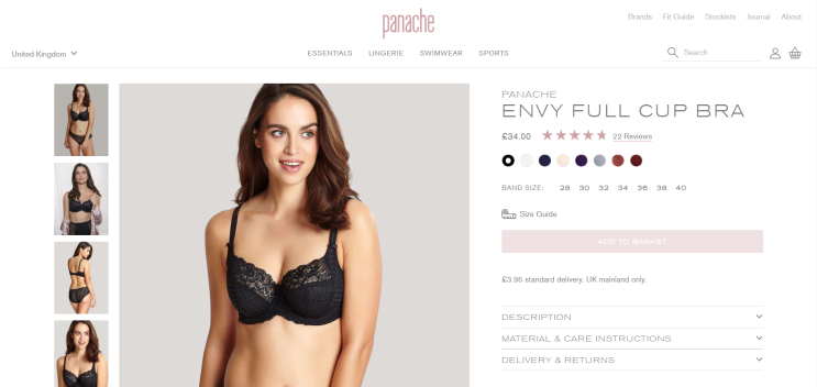  브라 리뷰 - [32FF] PANACHE ENVY FULL CUP BLACK