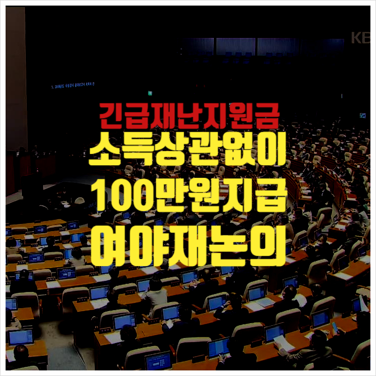  긴급재난지원금 소득상관없이 100만원지급 여야재논의