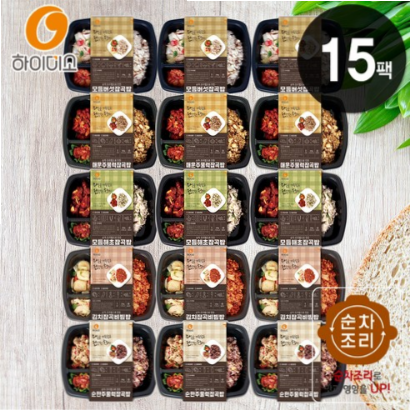  하이미소 저염식도시락 5종 15팩, 저염식도시락, 59,900원