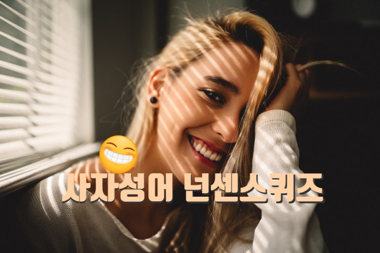  2020 넌센스 퀴즈로 익혀먹는 쉬운 사자성어 모음 구이
