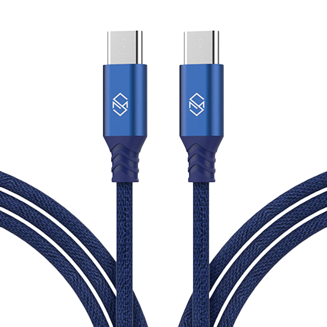 [ 리뷰 포함 ]   신지모루 더치패브릭 USB C타입 고속충전 케이블 2m Blue, 2개입