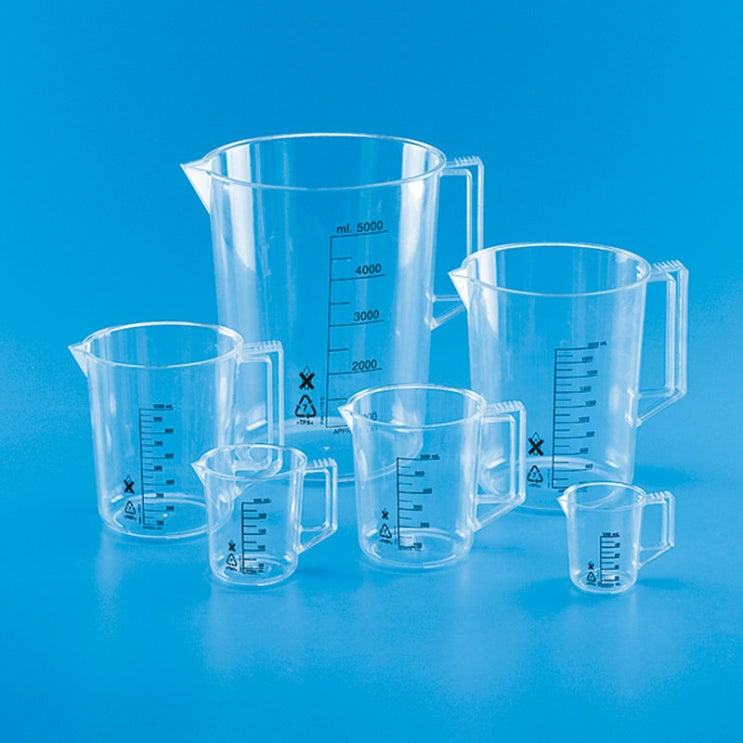  PMP Beaker with Handle / PMP 투명 플라스틱 핸들 비이커