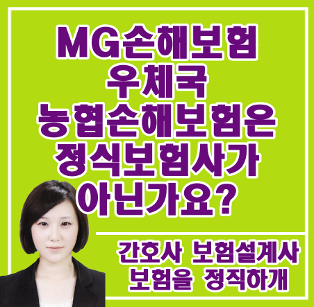  MG손해보험, 우체국, 농협손해보험은 정식 보험사가 아닌가요?