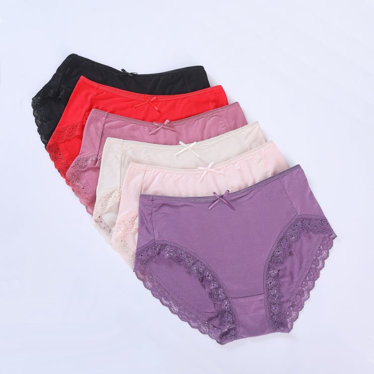  [ 리뷰 포함 ]   애플스토리 레이온 레이스노라인 여성 팬티 6종세트