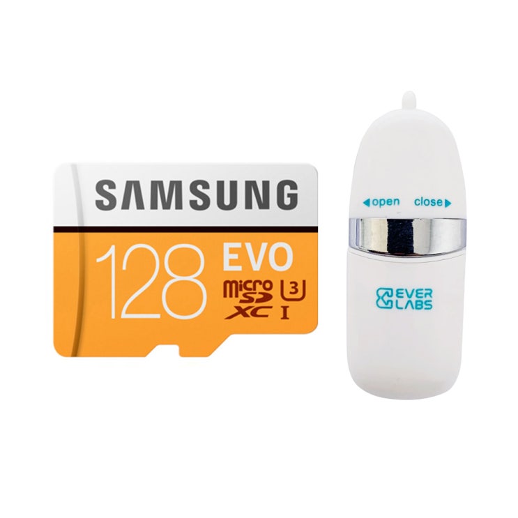  삼성전자 마이크로SD EVO MP128GB + SD어댑터 + USB리더기, 128GB
