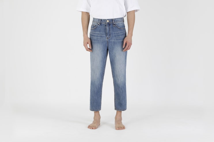  세로진 HIGHRISE TAPERED JEAN MID BLUE 201