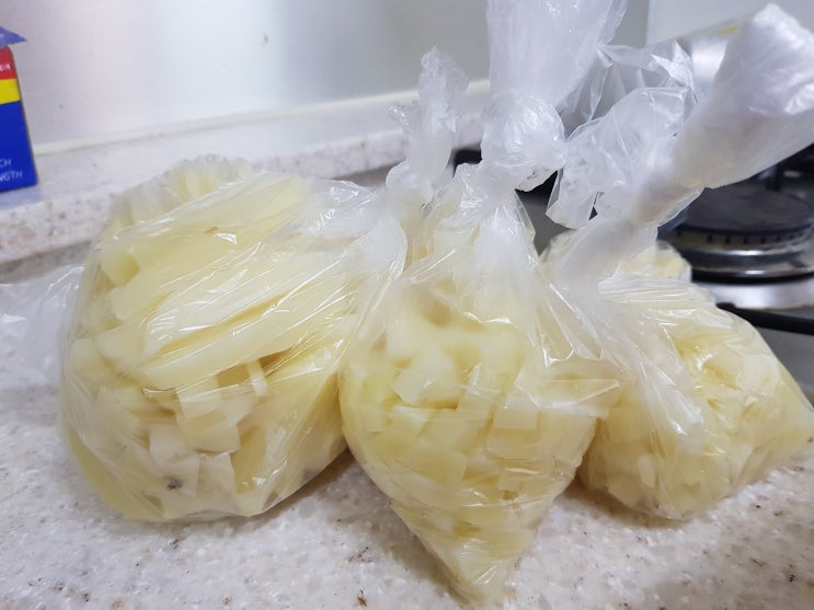 [감자 보관방법] 싹난 감자 냉동보관으로 소분해놓기