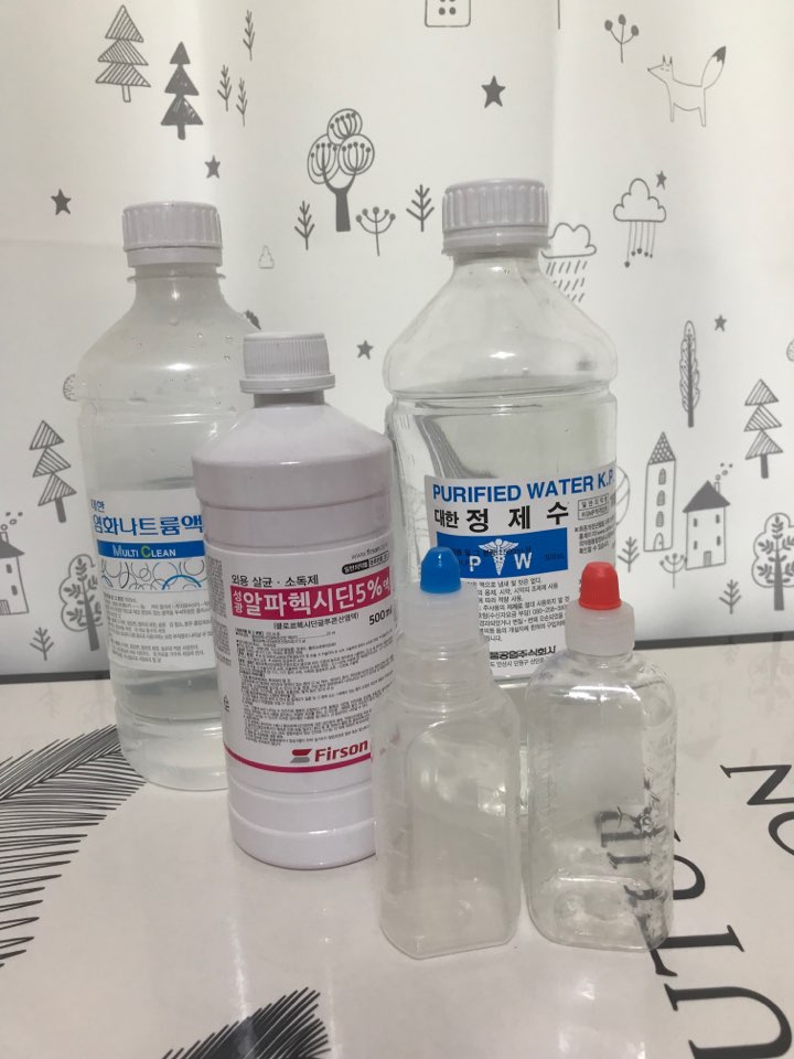  강아지 소독약 알파헥시딘5%로 동물병원 빨간약 쉽게 만들기