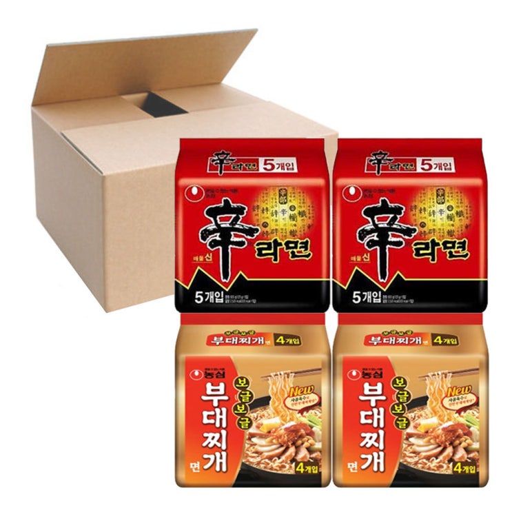  [강추] 농심 신라면 10p + 보글보글 부대찌개면 8p, 1세트, 신라면 5개입 x 2봉 + 보글보글 부대찌개면 4개입 x 2봉 픽업해요!