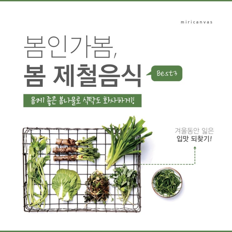  겨울 동안 잃은 입맛 되찾기 봄인가 봄, 봄 제철 음식 Best3