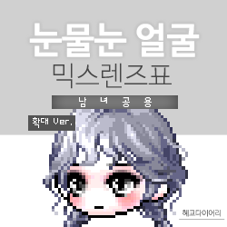  [KMS 캐시] 메이플스토리 눈물눈 얼굴 믹스렌즈표 (믹렌/믹스컬러렌즈) 확대 Ver.