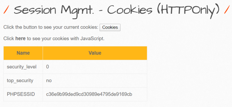 Session Mgmt - Cookies(HttpOnly)