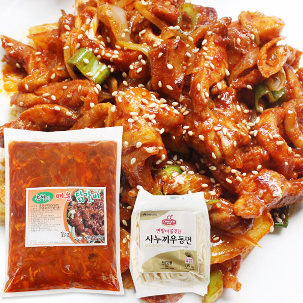 춘천식 매운닭갈비 1kg+사누끼우동 1.15kg(우동사리), 1개 추천해요