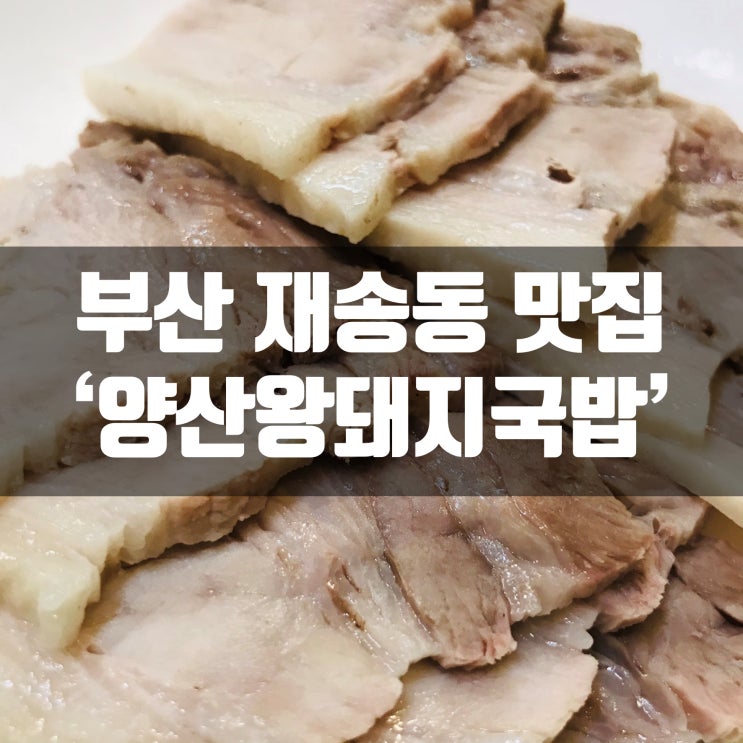  부산 재송동 수육백반 맛집! 양산왕돼지국밥