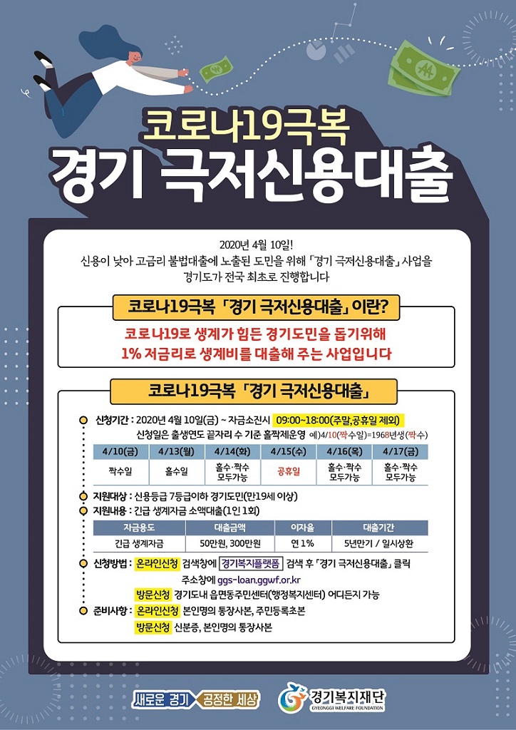 ‘경기 극저신용대출’신청접수 실시 ‘경기 극저신용대출’신청접수 실시