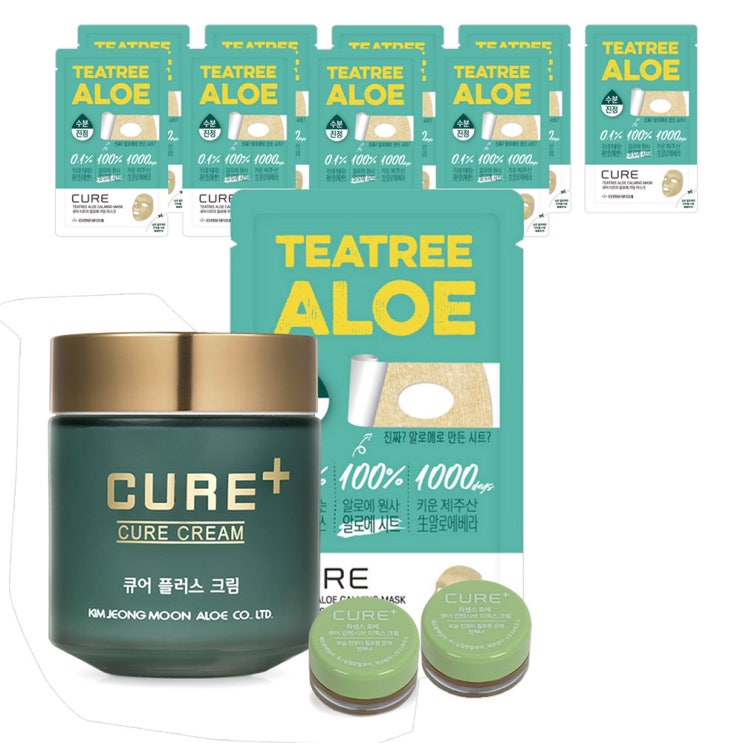 (로켓배송)김정문알로에 큐어 플러스 크림 80g + 큐어 티트리 알로에 마스크팩 25ml x 10p + 큐어 미니 크림 3.5g x 2p, 1세트 추천해요 (로켓배송)김정문알로에 큐어 플러스 크림 80g + 큐어 티트리 알로에 마스크팩 25ml x 10p + 큐어 미니 크림 3.5g x 2p, 1세트 추천해요