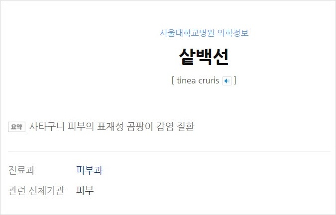 샅백선, 가려움과의 전쟁 총정리! : 네이버 블로그