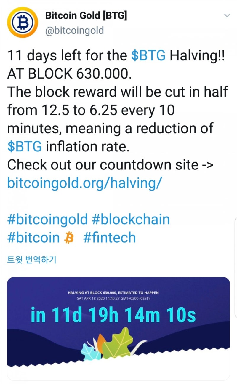 바트코인 골드(BTG) 반감기 호재 일정 & 예상 시나리오 (2020년 4월11일) : 네이버 블로그