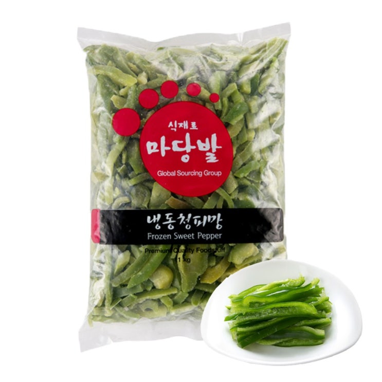  <핫딜><핫딜>가성비가 좋은 마당발 청피망(다이스 슬라이스)1kg, 1봉, 1kg(슬라이스) 들여가세요~~