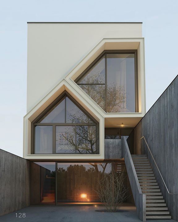사각 도시건축 처마없는 박공주택 집 아이콘 접목 건축 아이디어 제안