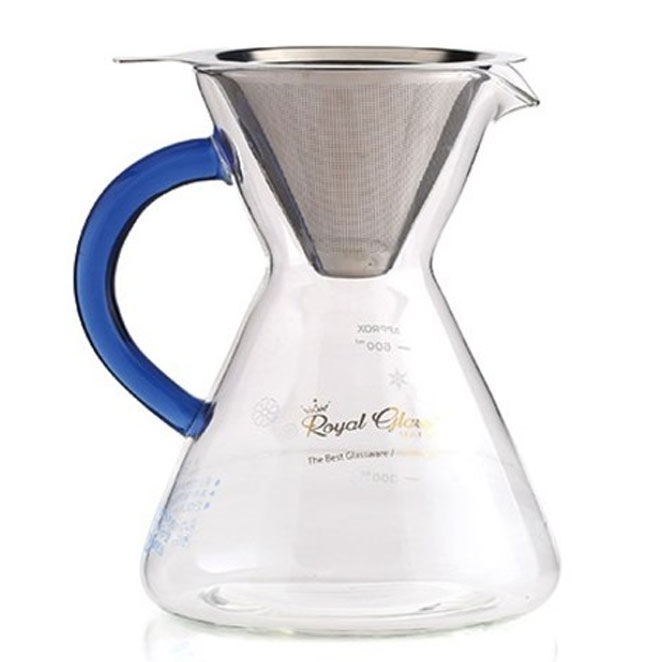  [ 리뷰 포함 ]   로얄스타 유리 커피 티 드리퍼 800ml, 혼합 색상, 1개