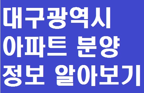 2020년 대구광역시 아파트 분양 일정