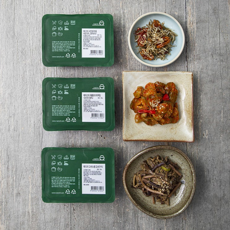  [ 리뷰 포함 ]   탐나는밥상 오이지무침 100g + 고사리나물 100g + 피칸멸치볶음 70g, 1세트