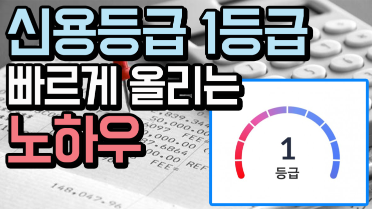  신용등급 올리는 방법과 절대 하지 말아야 할 것. 신용점수 올리기 팁.