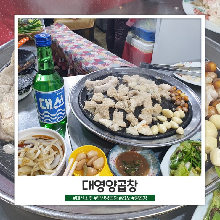 부산 대영 양곱창에서 대선소주와 함께 부산 대영 양곱창에서 대선소주와 함께