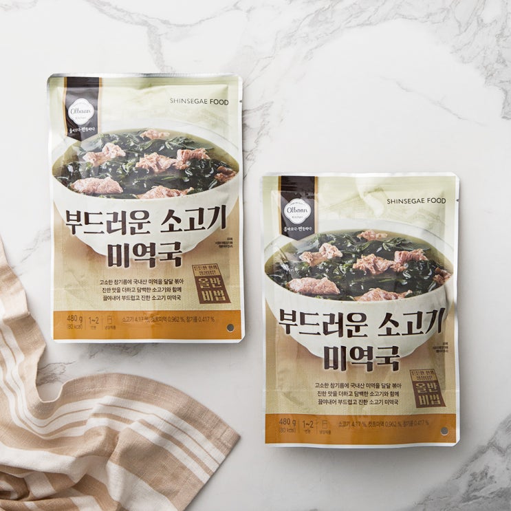  [ 리뷰 포함 ]   올반 키친 부드러운 소고기 미역국, 480g, 2개