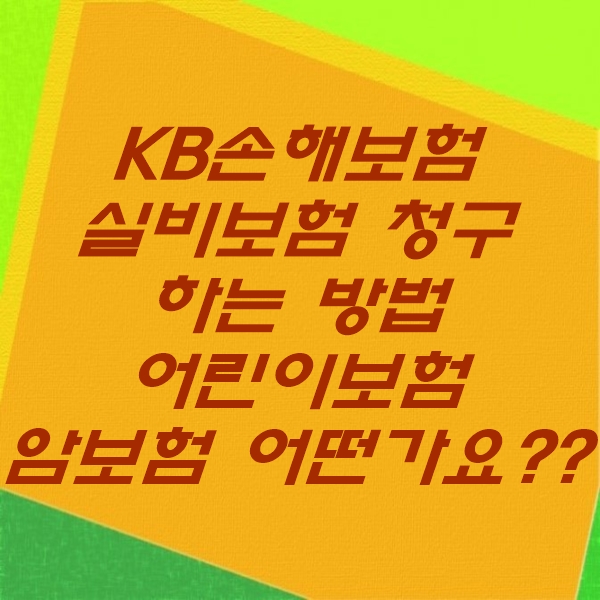  KB손해보험 실비보험금 청구 서류와 보험은 어떤가요??