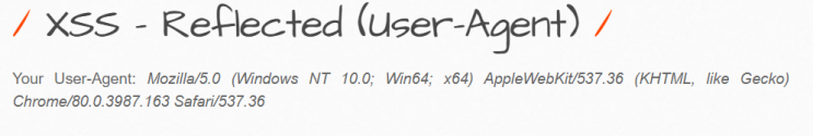  XSS - Reflected(User-Agent)