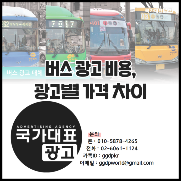  버스광고비용, 광고 매체별 차이