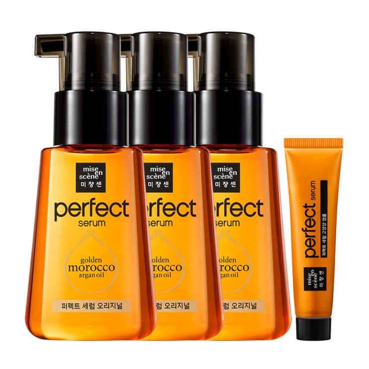  [ 리뷰 포함 ]   미쟝센 퍼펙트 오리지널 헤어 세럼 80ml x 3p + 헤어 앰플 15ml 세트, 1세트