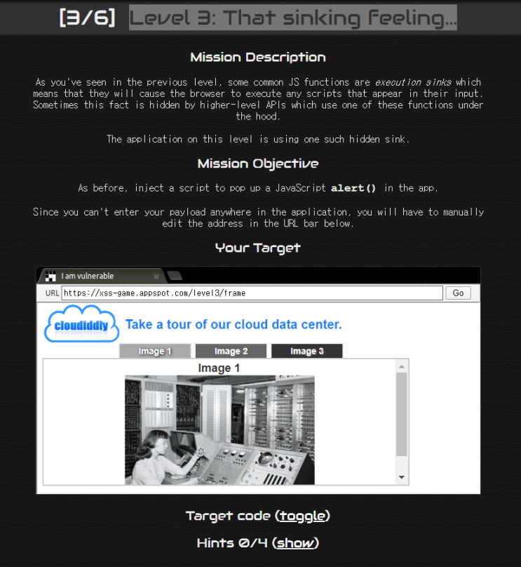  XSS-game/Level 3: That sinking feeling...
