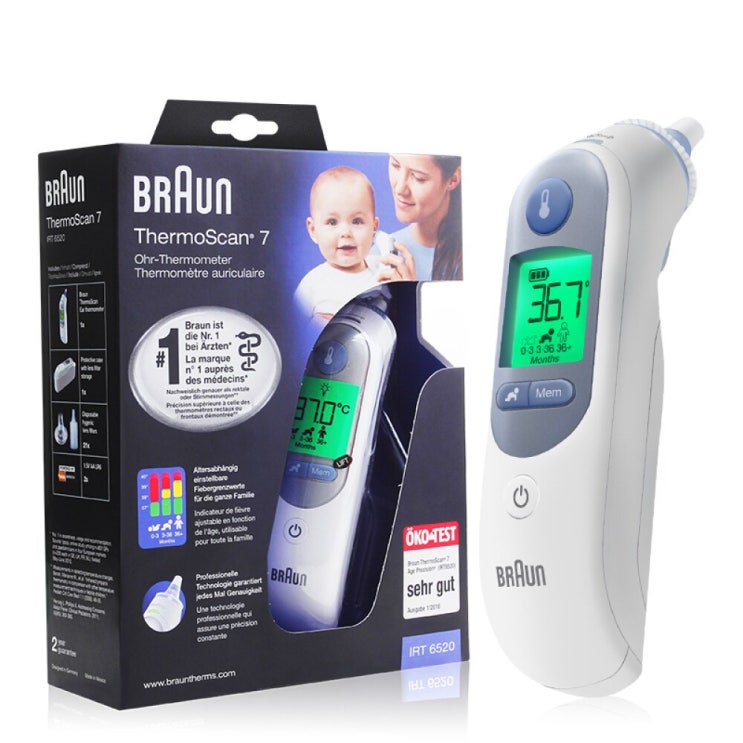 [ 제품 리뷰 ] -  브라운 체온계 접촉식 적외선 귀온계 IRT6520WE, 1개
