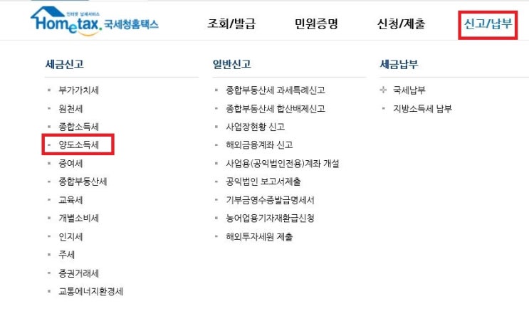  양도소득세 신고 방법