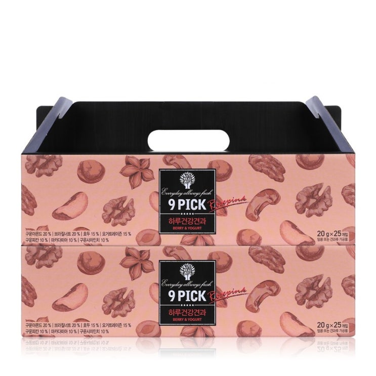 잇츠리얼넛츠 9PICK 하루건강견과 로즈핑크 2박스(총 50봉), 2박스 추천해요 잇츠리얼넛츠 9PICK 하루건강견과 로즈핑크 2박스(총 50봉), 2박스 추천해요
