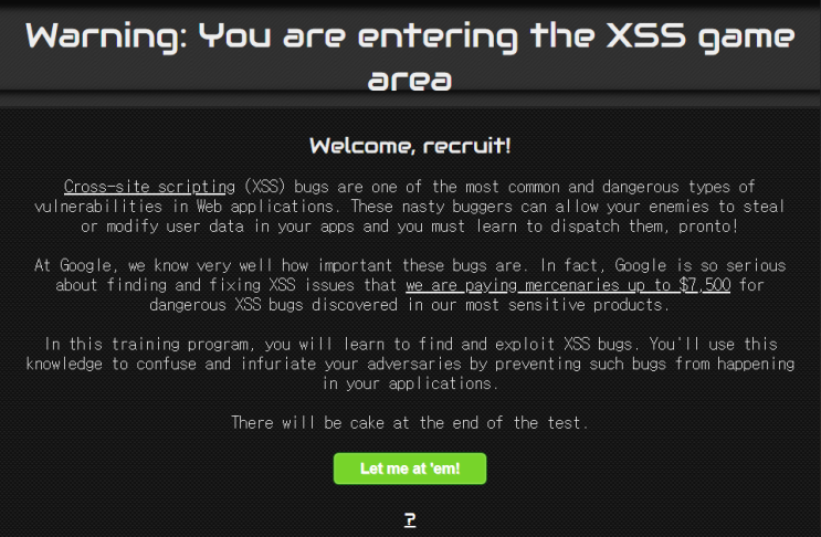  XSS-game/Level 1: Hello, world of XSS