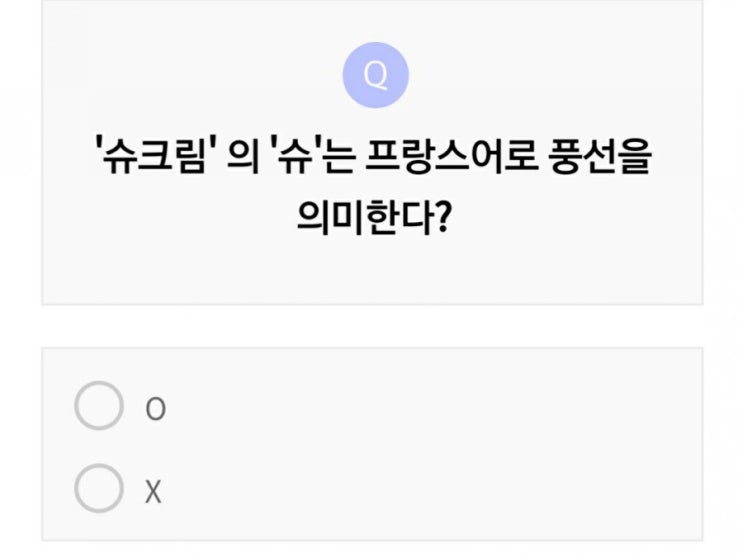 프랑스어로 슈크림의 슈