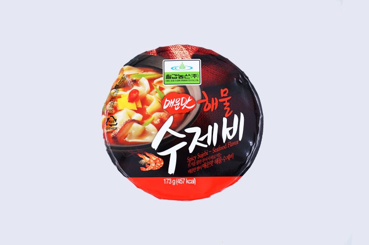  칠갑농산 매운맛 해물수제비 미니스톱 해장추천