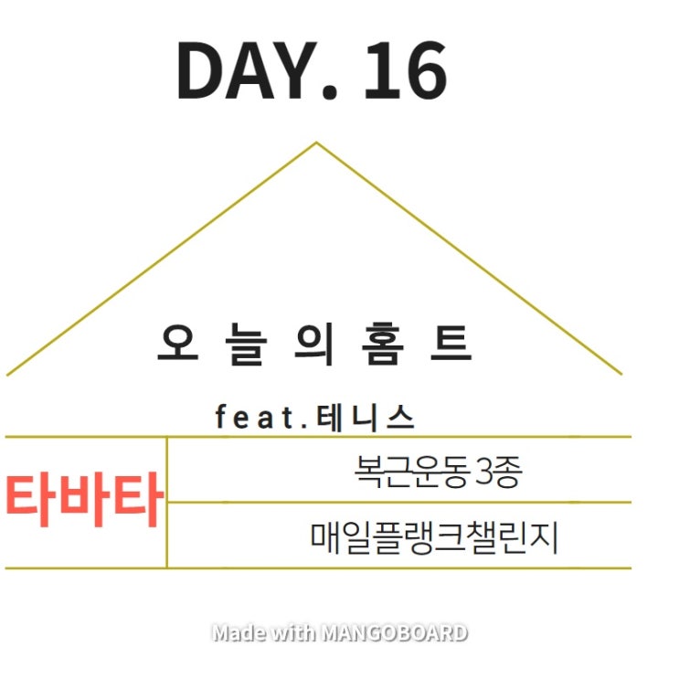  DAY 16. 코로나19 덕분에 홈트(with 테니스, 타바타, 복근, 플랭크, 또 복근, 또또복근)