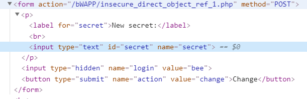  Insecure DOR (Change Secret)